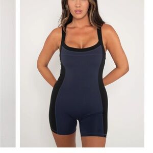 Women's Black and Blue Athletic Shorts